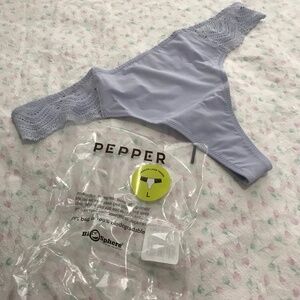 NEW Pepper Smooth Lace Thong L Limited Edition Dew Lavender Purple